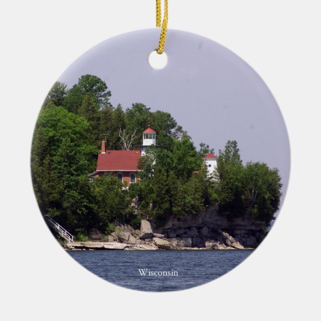 Ornamento De Cerâmica Sherwood Point Lighthouse 2 sided ornament (Frente)