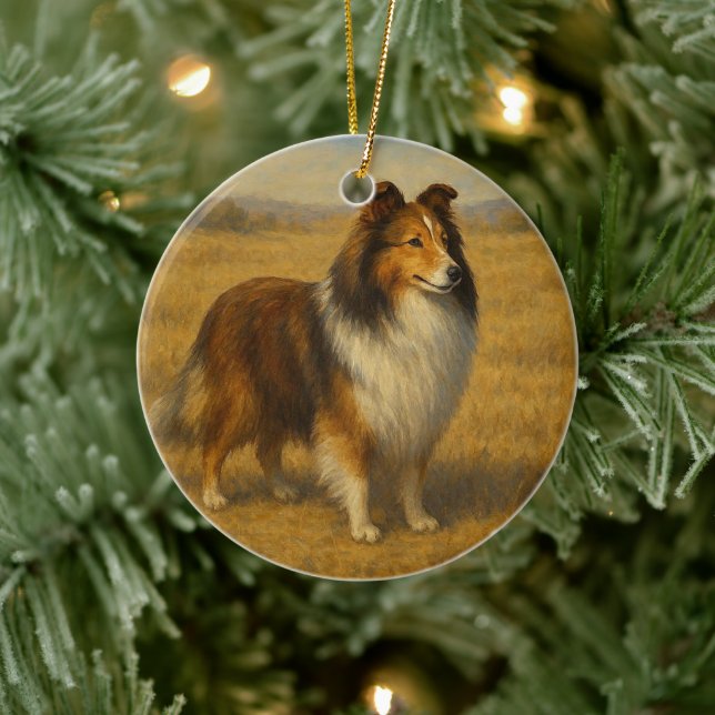 Ornamento De Cerâmica Shetland Sheepdog (Árvore)