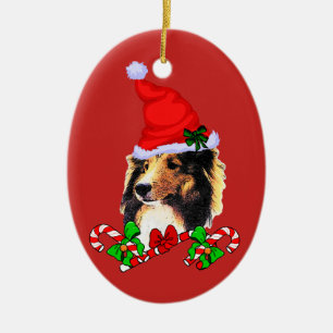 Ornamento De Cerâmica Shetland Sheepdog Natal