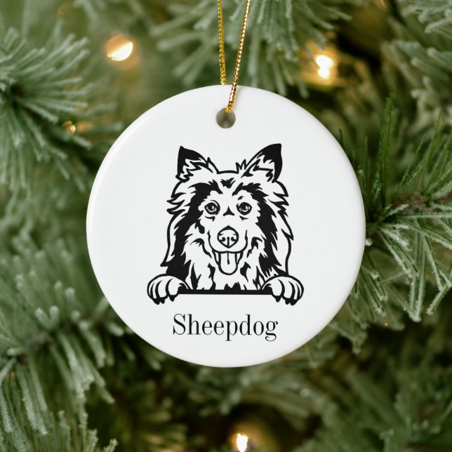 Ornamento De Cerâmica Shetland Sheepdog Personalizado Pet Ornament, Pers (Árvore)