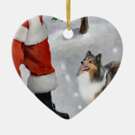 Ornamento De Cerâmica Shetland Sheepdog Sheltie presentes de Natal