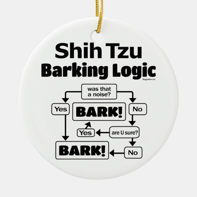 Ornamento De Cerâmica Shih Tzu Barking Logic (Frente)