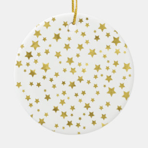 Ornamento De Cerâmica Shimmery Goldstars - Padrão de Ouro