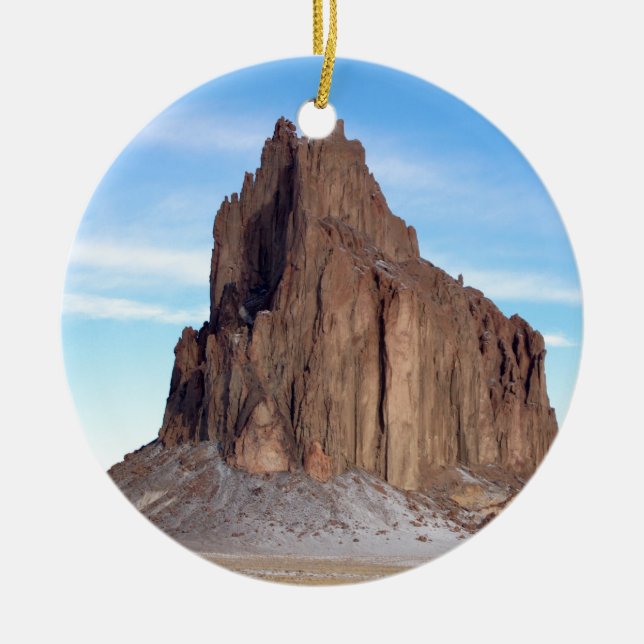 Ornamento De Cerâmica Shiprock Mountain, Novo México (Frente)