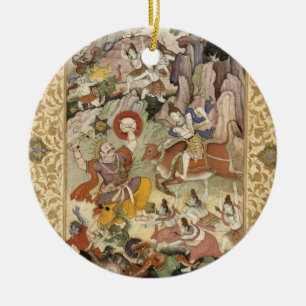 Ornamento De Cerâmica Shiva que mata o demónio Andhaka, c.1585-90