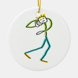 Ornamento De Cerâmica Shot Put Stickman