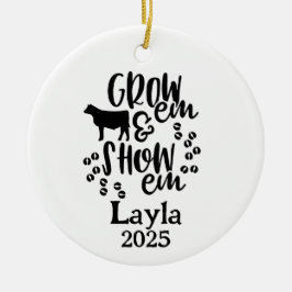 Ornamento De Cerâmica Show Heifer 4H Ornament