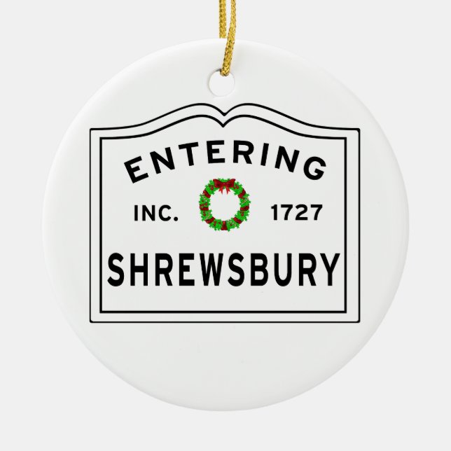 Ornamento De Cerâmica Shrewsbury, MÃE Holiday Wreath Metal Ornament (Frente)