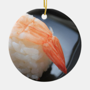Ornamento De Cerâmica Shrimp Sushi Ornament