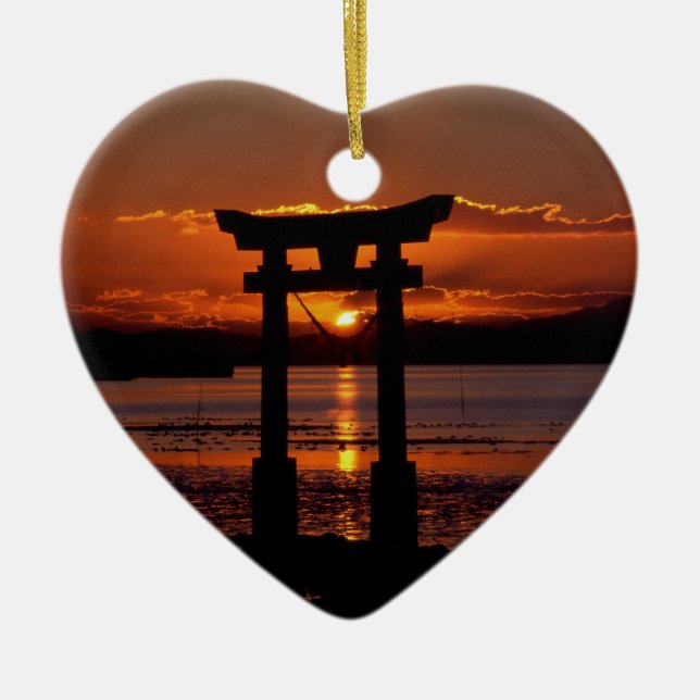 Ornamento De Cerâmica Shrine Nagao Japonês (Frente)