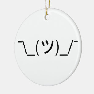 Ornamento De Cerâmica Shrug Emoticon ¯\_(ツ)_/  Japonês Kaomoji