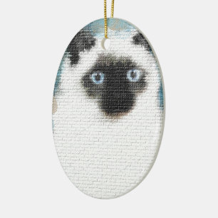 Ornamento De Cerâmica Siamese