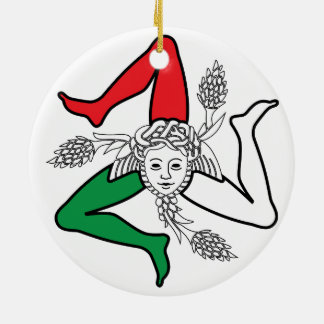 Ornamento De Cerâmica Sicilian Trinacria Medusa Emblem Italian Theme