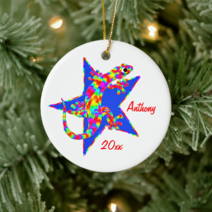 Ornamento De Cerâmica Sidney Salamander Star Ornaço de Guarda de Natal