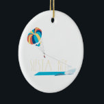 Ornamento De Cerâmica Siesta Key Beach Parasailing<br><div class="desc">A corrida da queda livre é diferente de qualquer outro sentimento no mundo. Faça um presente perfeito toda vez com este design de entrega de Siesta Key em roupas,  roupa de casa e mais para o aventureiro.</div>