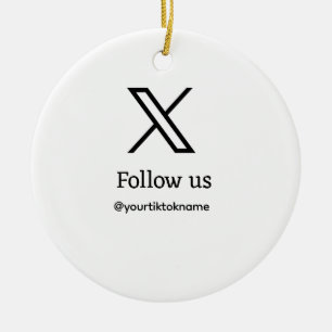 Ornamento De Cerâmica siga-nos twitter X nome de usuário mídia social ad