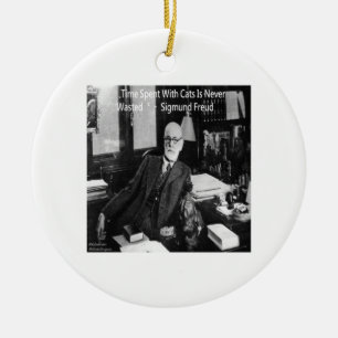 Ornamento De Cerâmica Sigmund Freud em seu escritório & Citação engraçad