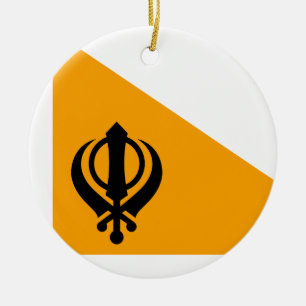 Ornamento De Cerâmica Sikhism santamente Nishan Sahib da bandeira do
