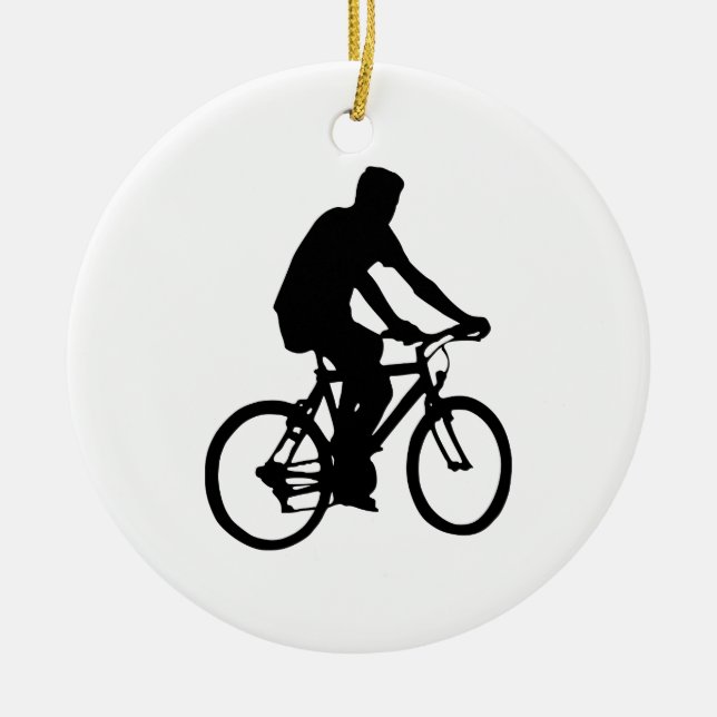 Ornamento De Cerâmica Silhouette biciclo (Frente)