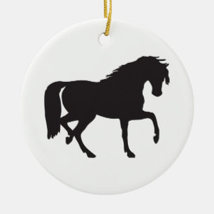 Ornamento De Cerâmica Silhouette de Cavalo