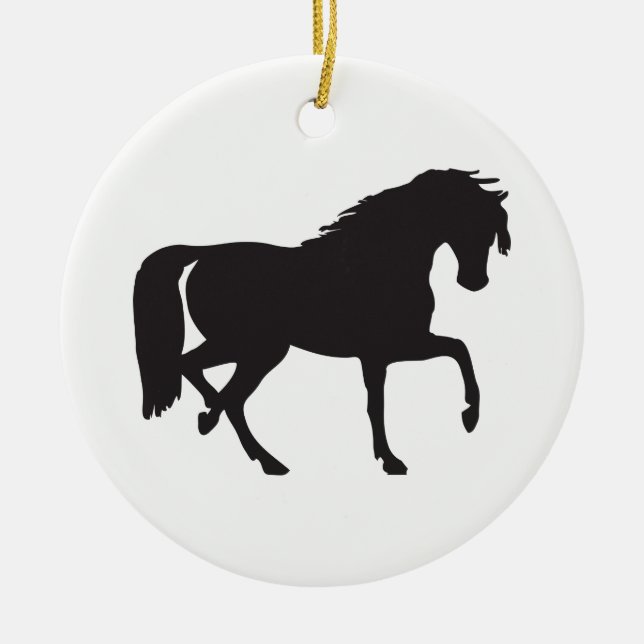 Ornamento De Cerâmica Silhouette de Cavalo (Frente)