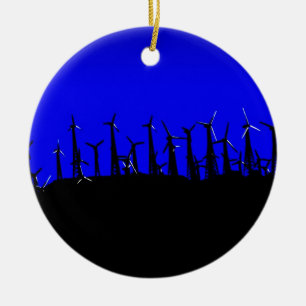 Ornamento De Cerâmica Silhouette de Fazenda Eólica de Tehachapi