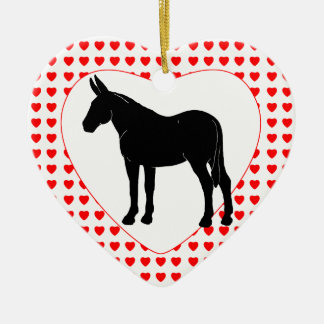 Ornamento De Cerâmica Silhouette Mule Hearts