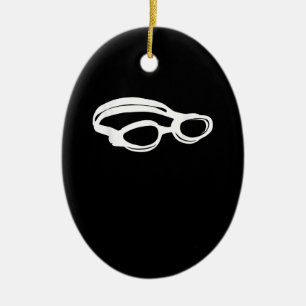 Ornamento De Cerâmica Silhout Nadando Natação do trevo Goggles Engraç