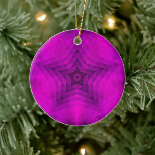 Ornamento De Cerâmica Silhueta de Árvore de Natal e Gradação de Estre