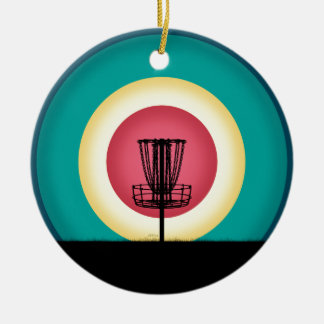 Ornamento De Cerâmica Silhueta de cesta de golfe de disco