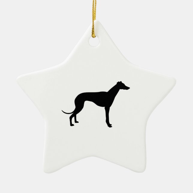 Ornamento De Cerâmica Silhueta de Greyhound (Frente)