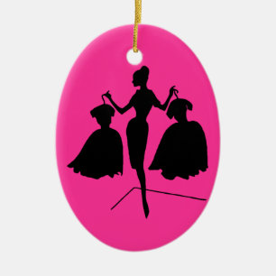 Ornamento De Cerâmica Silhueta de Moda Vintage