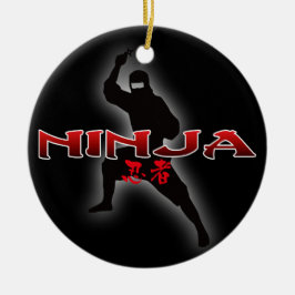 Ornamento De Cerâmica Silhueta de Ninja