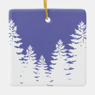Ornamento De Cerâmica Silhueta de pinheiros muito peri minimalista