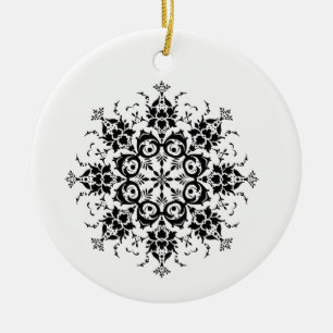 Ornamento De Cerâmica Silhueta Floral