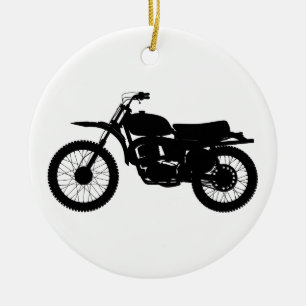 Ornamento De Cerâmica Silhueta preta de bicicleta - Escolher cor de fund