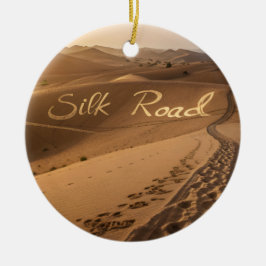 Ornamento De Cerâmica Silk Road Desert Landscape Typography Art