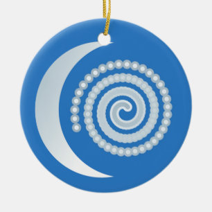 Ornamento De Cerâmica Silver Moon Spiral