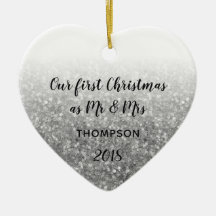 Silver Primeiro Natal como Sr. e Sra. Casal Casada