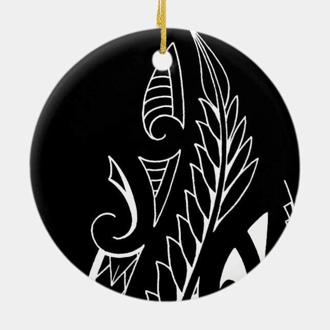 Ornamento De Cerâmica Silverfero branco - Arte do símbolo nacional da No (Traseira)