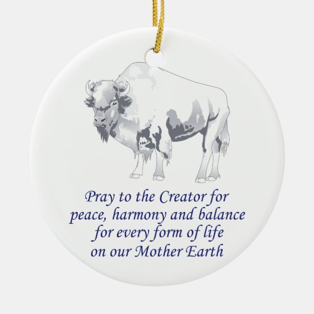 Ornamento De Cerâmica Simbolismo nativo americano (Frente)