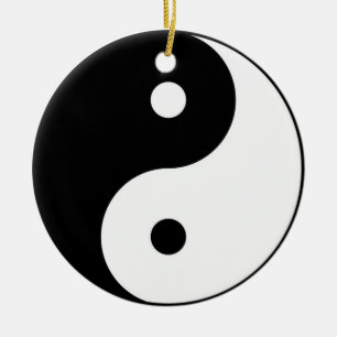 Ornamento De Cerâmica símbolo branco preto yin yang
