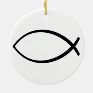 Ornamento De Cerâmica Símbolo Christian Fish (Ichthys)