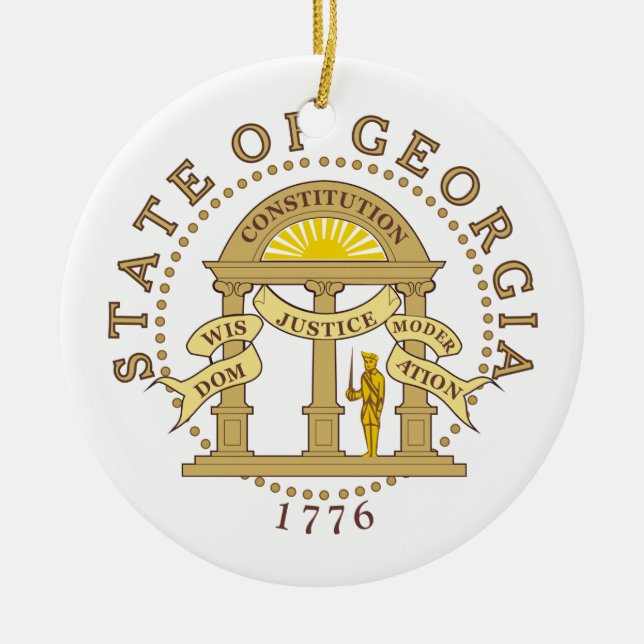 Ornamento De Cerâmica Símbolo da Geórgia (Frente)
