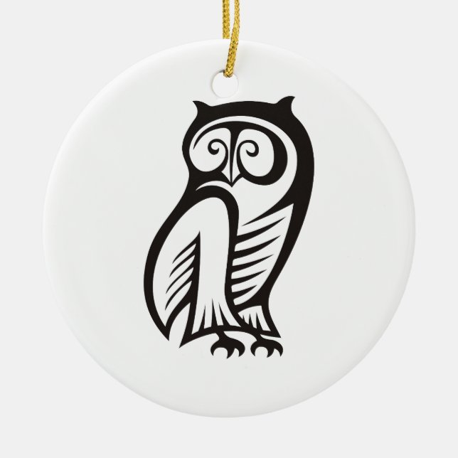 Ornamento De Cerâmica Símbolo de coroa preto (Frente)