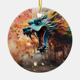 Ornamento De Cerâmica símbolo de dragão chinês 2024