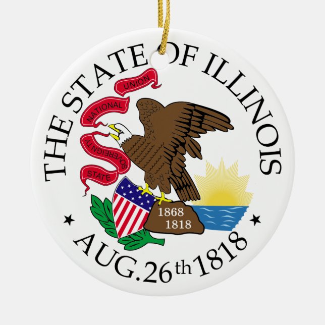 Ornamento De Cerâmica Símbolo de Illinois (Frente)