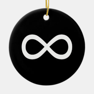Ornamento De Cerâmica Símbolo de Infinito Branco