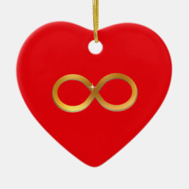 Ornamento De Cerâmica Símbolo de Infinito Dourado