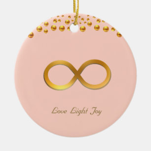 Ornamento De Cerâmica Símbolo de Infinito Dourado Fofo
